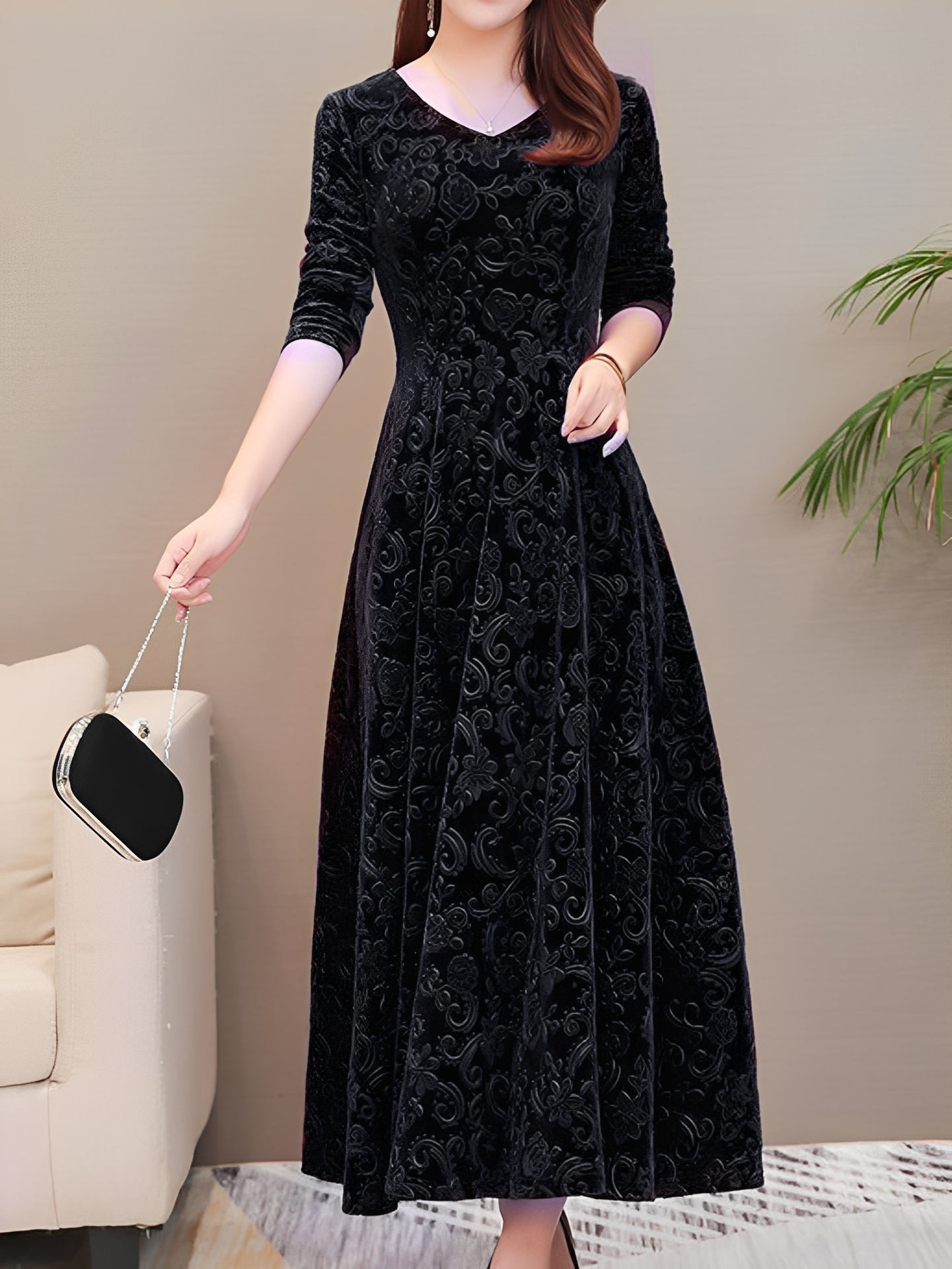 Arianna - Elegantes Damen-Abendkleid mit langen Ärmeln