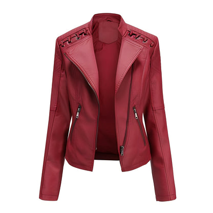 Narelle - Schicke, eng geschnittene kurze Damenlederjacke