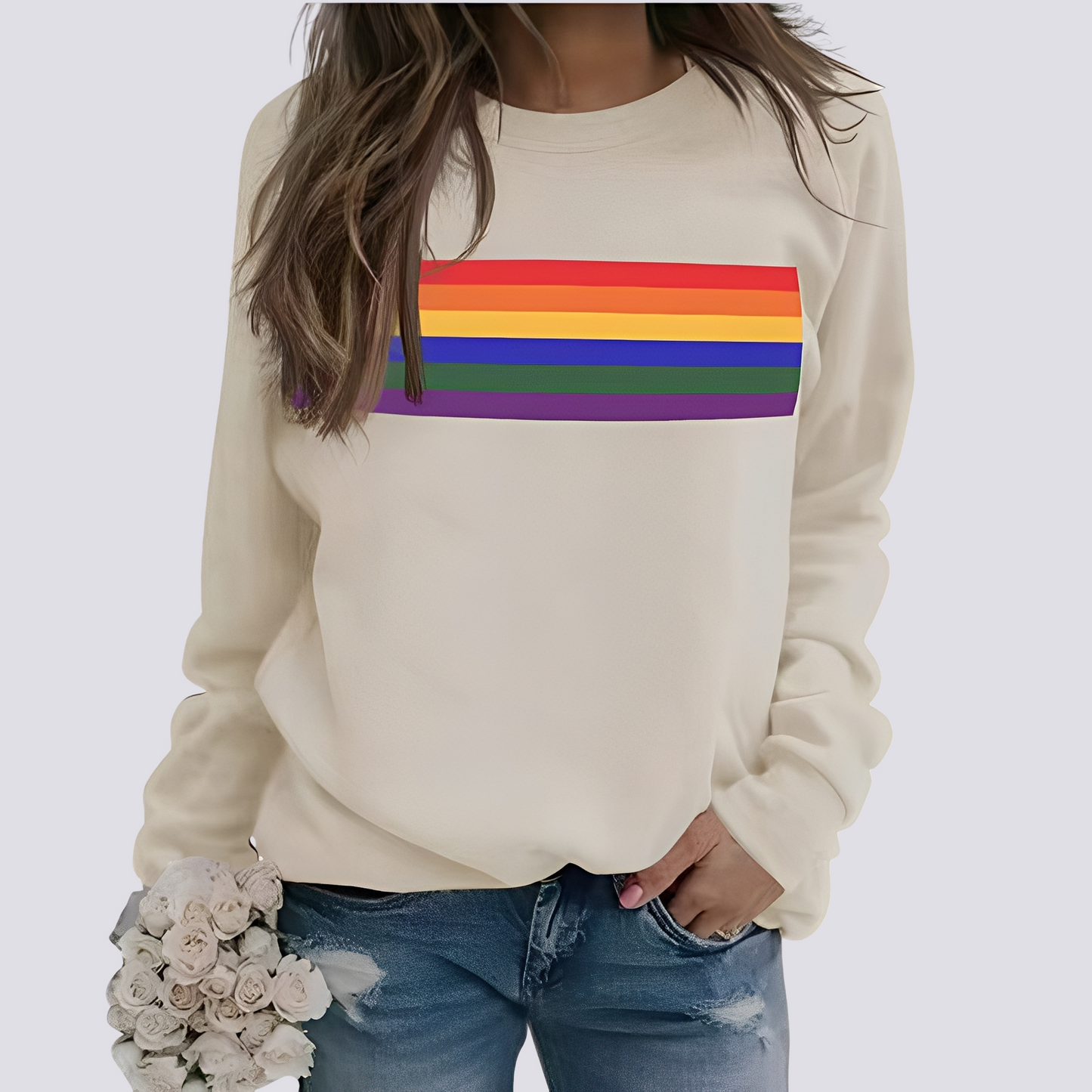 Roseann - Modischer Damenpullover mit buntem Muster