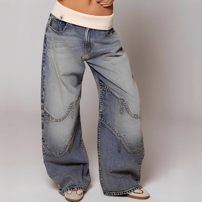 Vanessa - Bequeme, gewaschene Baggy-Jeans für Damen