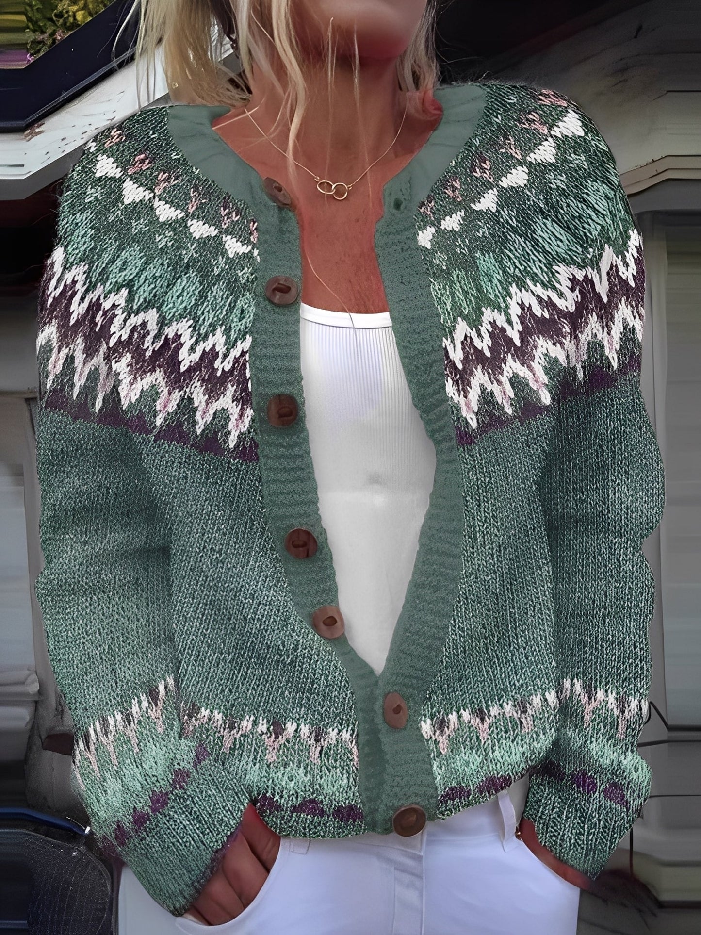 Therese - Schicke Damenstrickjacke mit Knöpfen