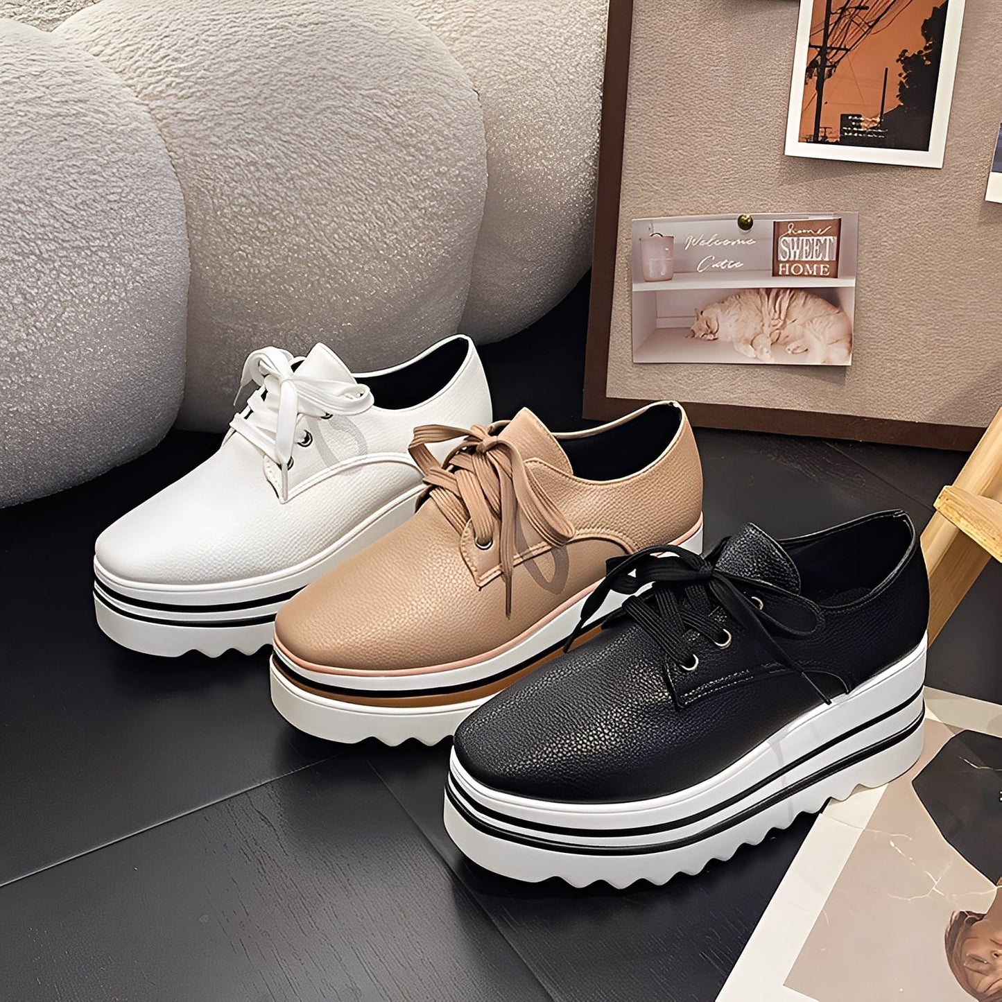 Joanne - Trendige Damen-Sneaker mit hoher Plateau-Sohle