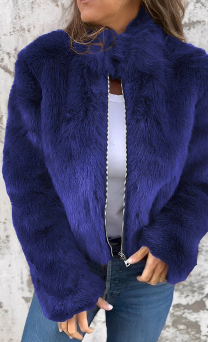 Amanda - Moderner Damen-Plüschmantel