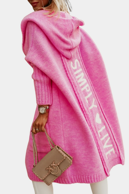 Melyssa - Lange, locker geschnittene Damenstrickjacke