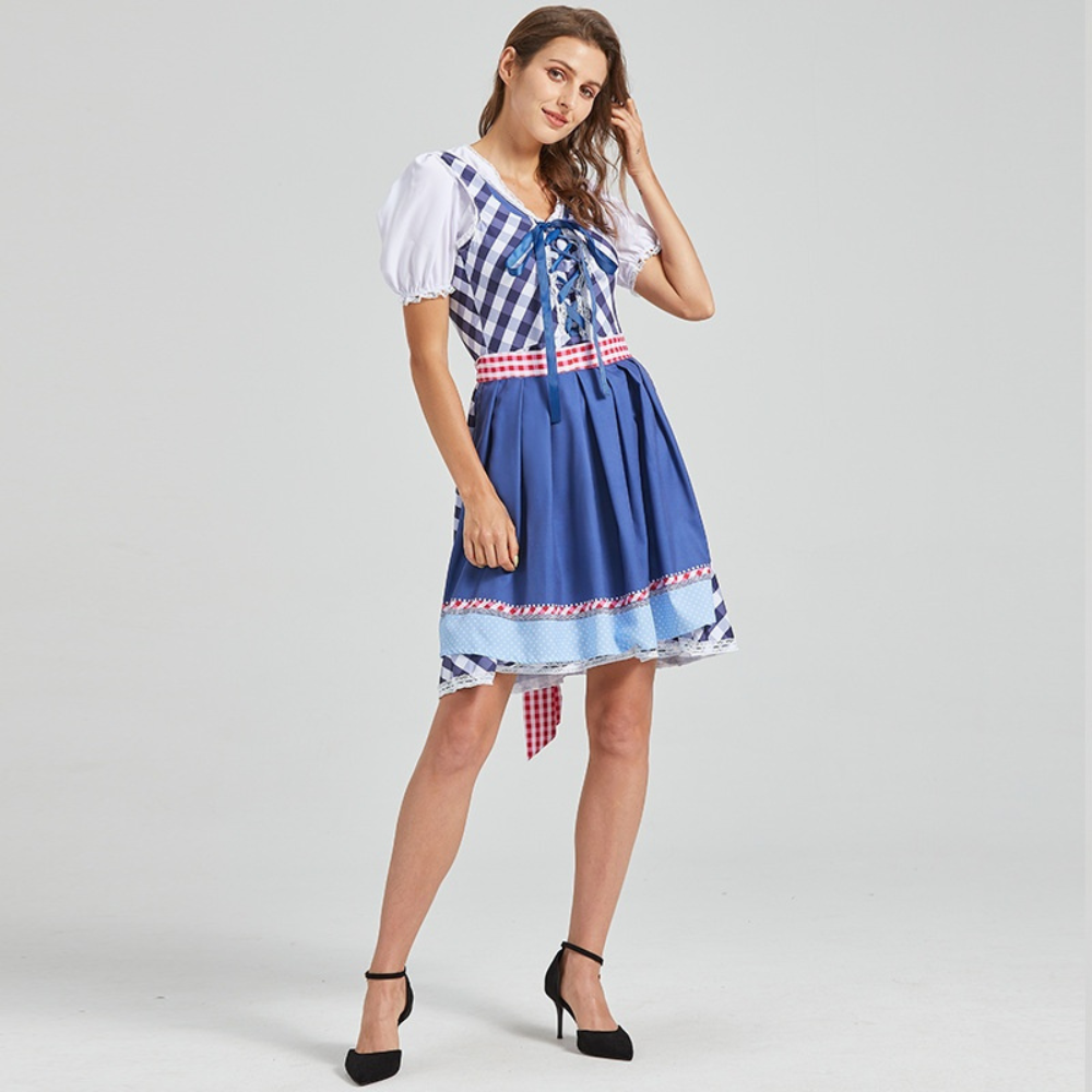 Rowina - Klassisches kariertes Oktoberfest-Dirndl für Frauen