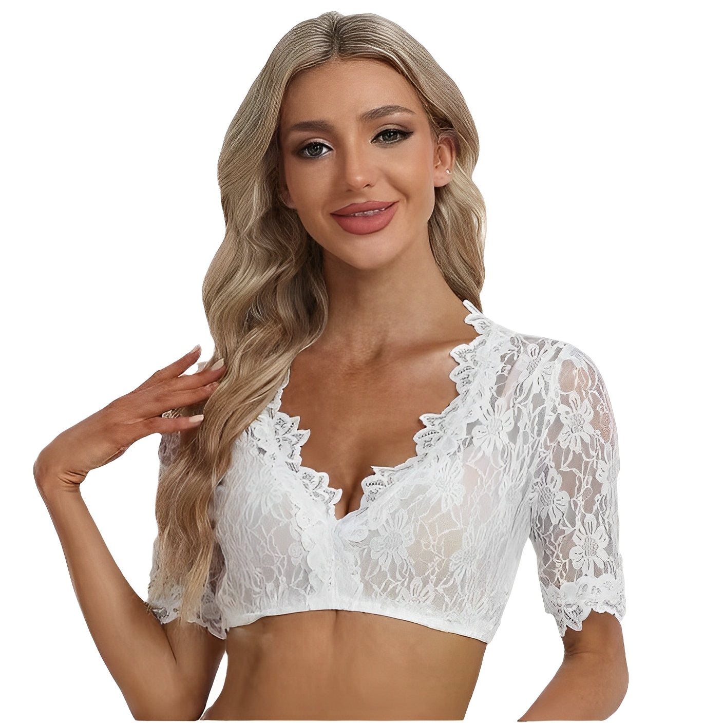 Bonnie - Moderne Spitzen-Dirndlbluse für Damen zum Oktoberfest