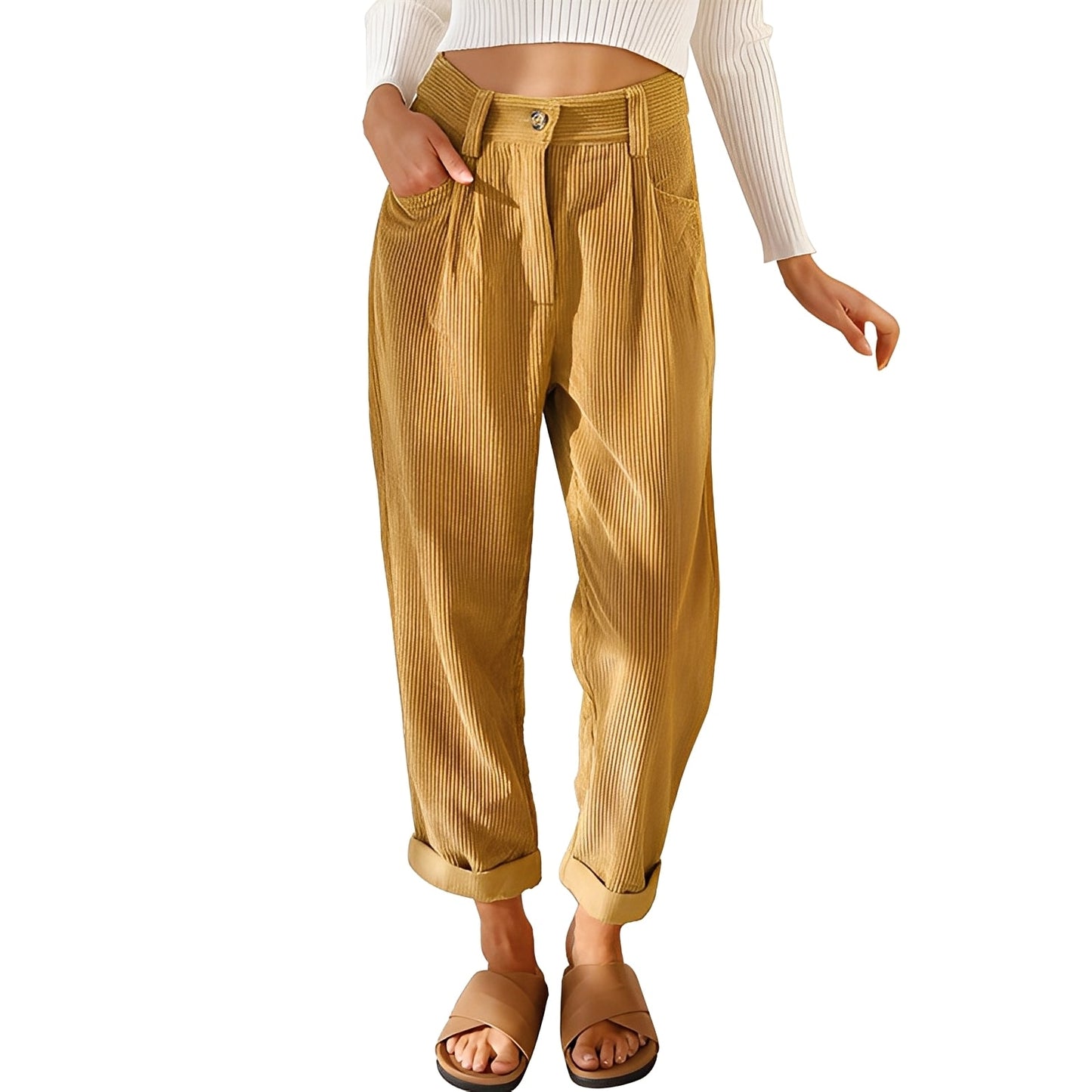 Hannah - Bequeme Damen-Cordhose mit hoher Taille