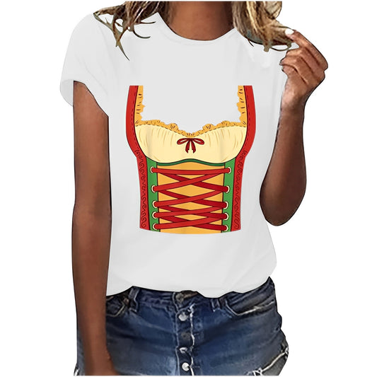 Hazel - Bequemes Frauen-Oberteil mit Oktoberfest-Muster