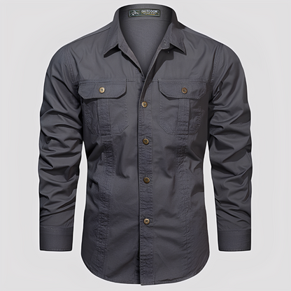 Ranulph - Bequemes Herrenhemd mit langen Ärmeln und Taschen