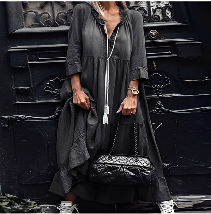 Irénée - Bequemes langes Denim-Kleid für Frauen