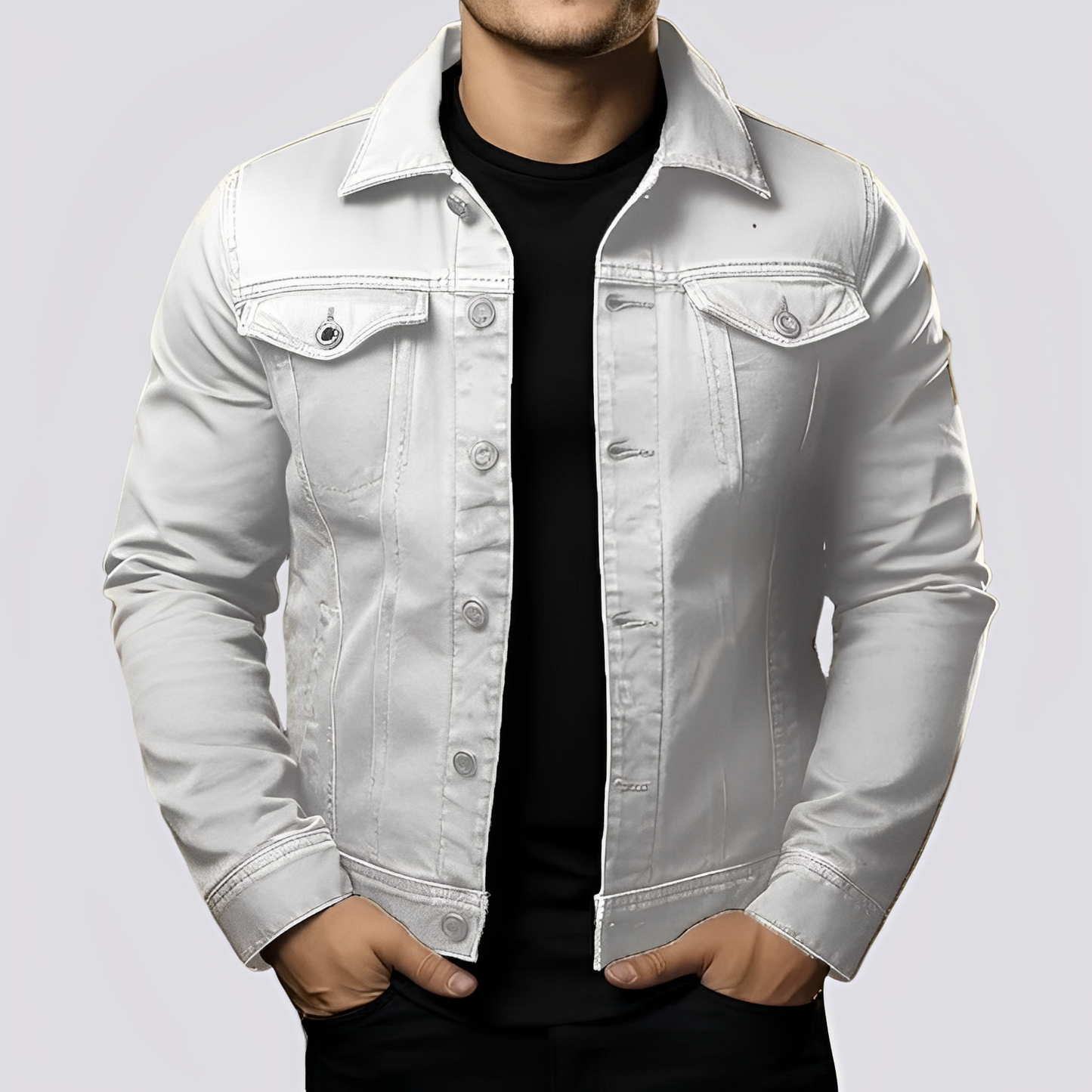 Maxwell - Vintage-Jeansjacke für Herren aus haltbarem Denim