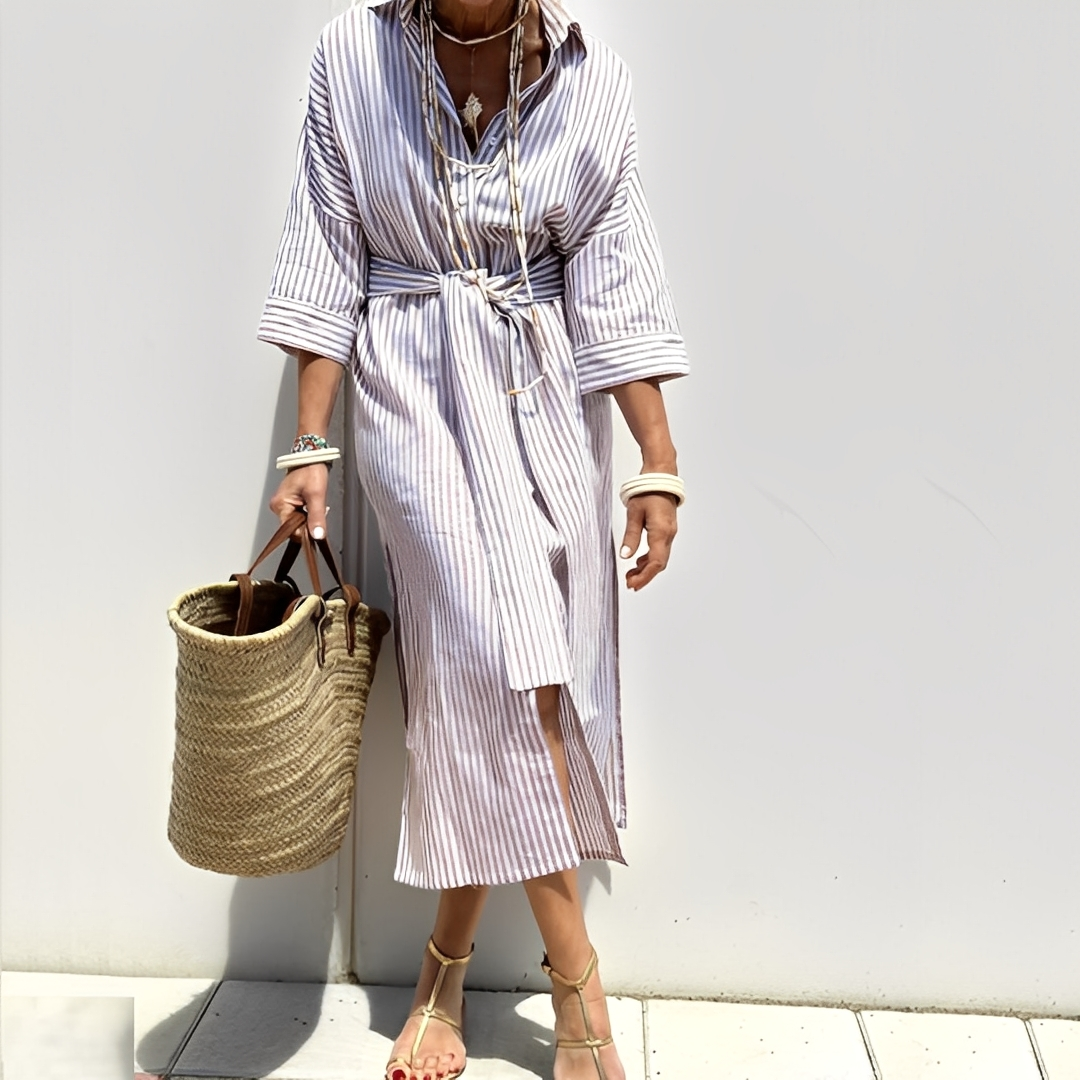 Paulette - Klassisches gestreiftes Hemdkleid für Frauen