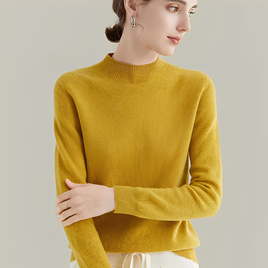 Martine - Pullover aus Wolle Slim Fit mit hohem Kragen für Frauen