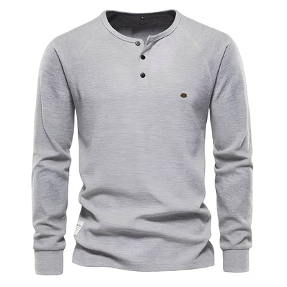 Joachim - Langarmhemd aus Waffelstoff für Herren