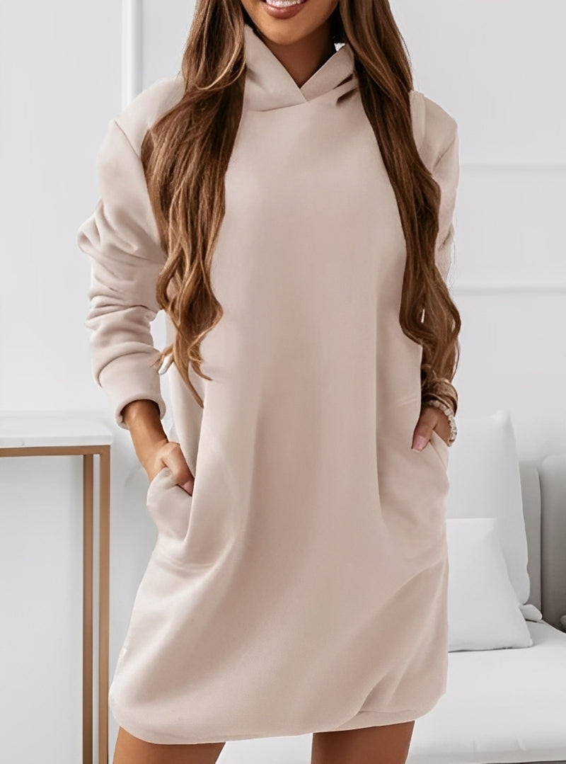 Michaela - Stylisches kurzes Damenkleid mit Kapuze