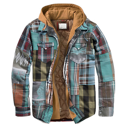 Flynn - Herrenjacke mit Kapuze und traditionellem Karomuster