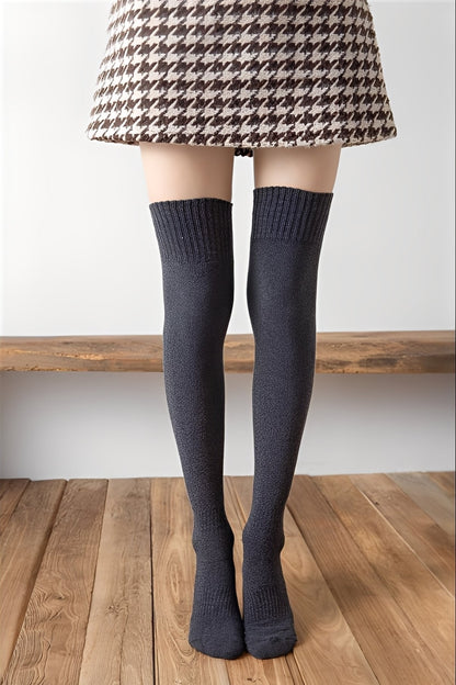 Hillary - Kuschelige, warme Samt-Overkneesocken für Damen