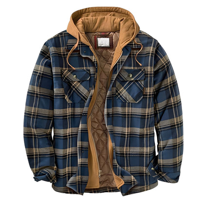 Flynn - Herrenjacke mit Kapuze und traditionellem Karomuster
