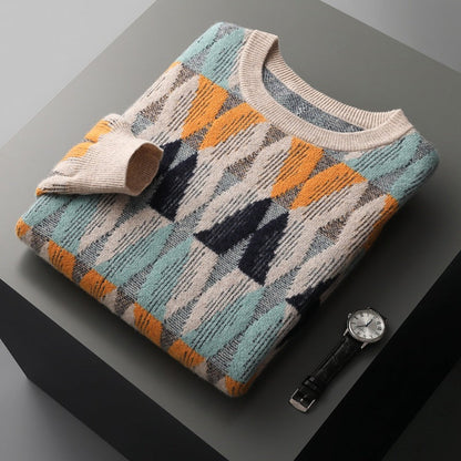 Hank - Stilvoller Pullover mit geometrischem Muster für Herren
