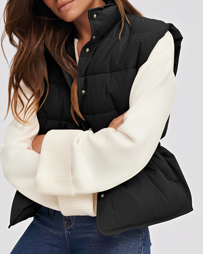 Aimee - Gemütliche, gepolsterte Damen-Weste mit Einreiher