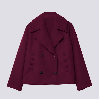 Bethney - Elegante kurze Wolljacke mit Reverskragen für Damen