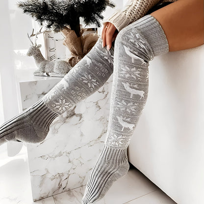 Carol - Modische gestrickte Weihnachtssocken für Damen