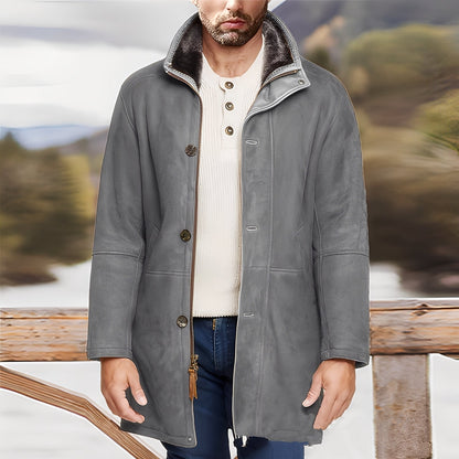 Eddie - Mittelgroße, klassische Herren-Wildlederjacke