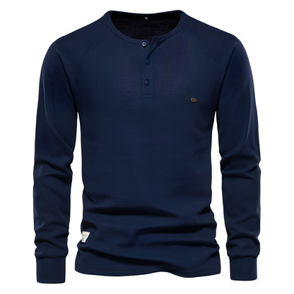 Joachim - Langarmhemd aus Waffelstoff für Herren