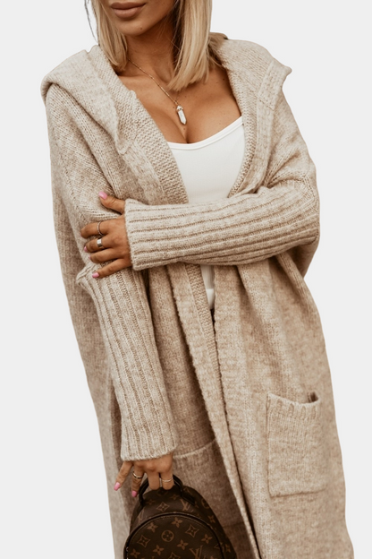 Melyssa - Lange, locker geschnittene Damenstrickjacke