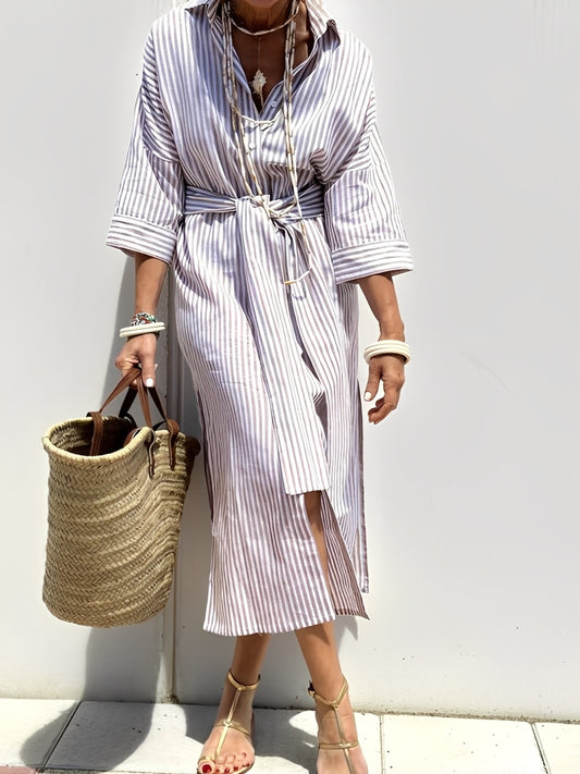 Amélie - Klassisches gestreiftes Kleid für Frauen