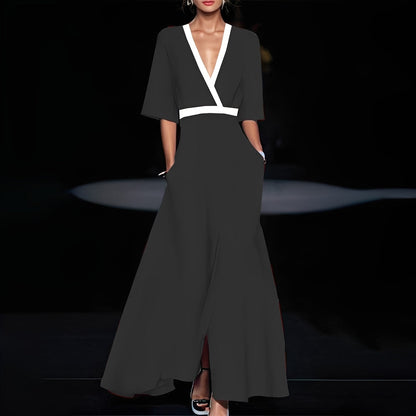 Débora - Langes elegantes Kleid mit Blumenmuster für Frauen