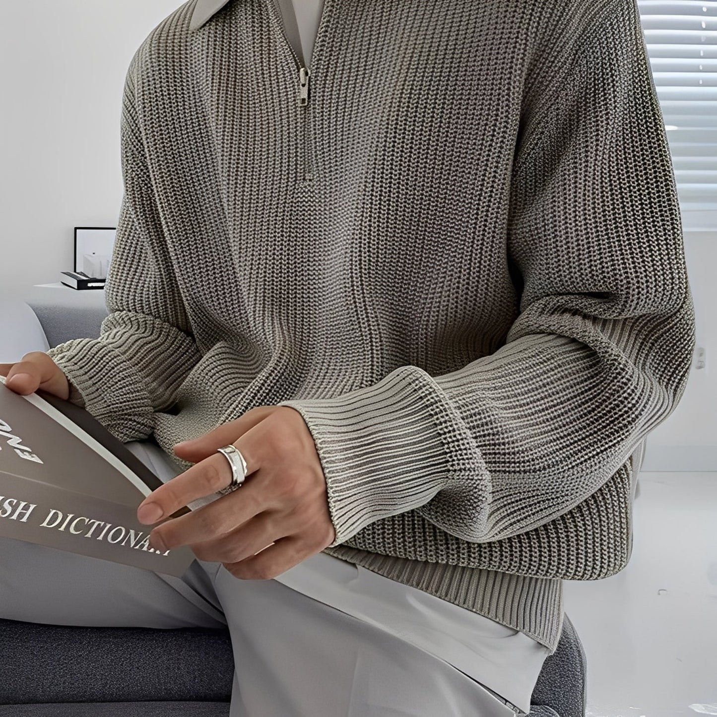 Jeffrey - Elegant, locker gestrickter Herrenpullover