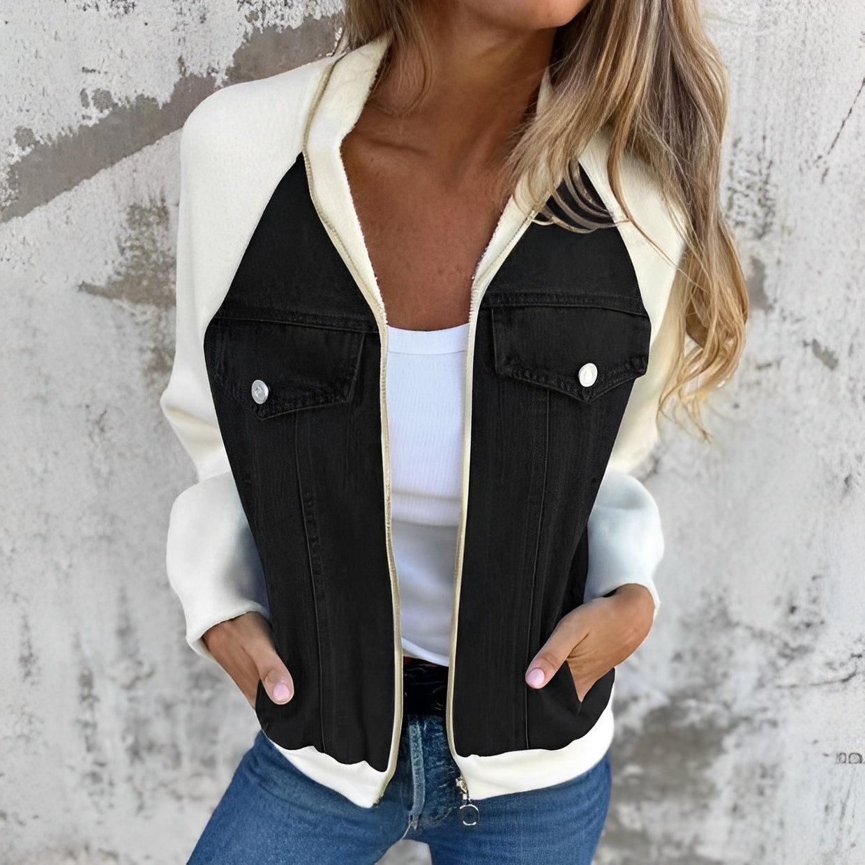 Libby - Komfortable Damen-Jeansjacke mit Raglanärmeln