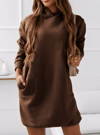 Michaela - Stylisches kurzes Damenkleid mit Kapuze
