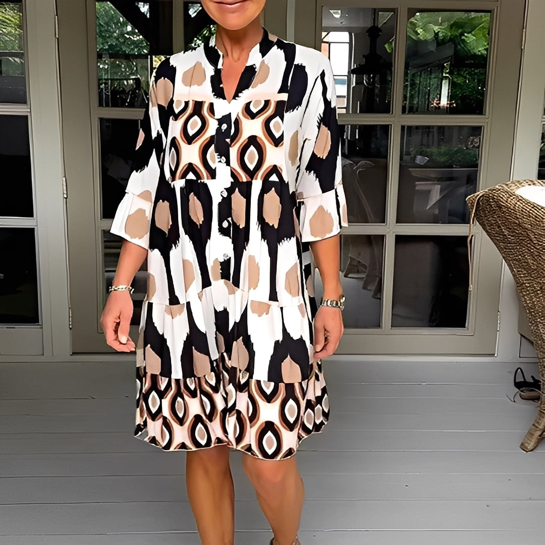 Floriane - Lockeres bedrucktes Kleid für Frauen