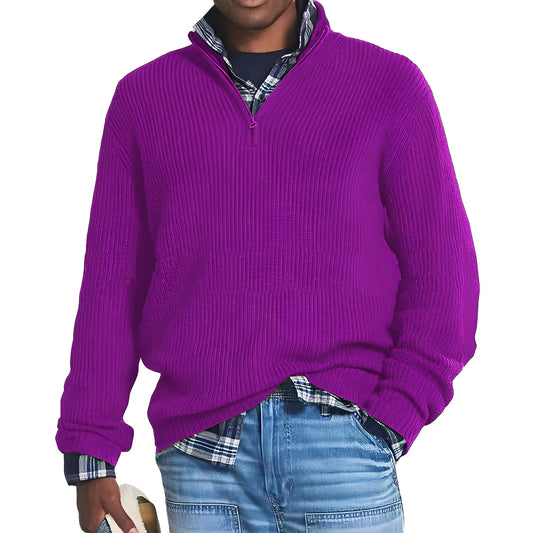 Edward - Moderner Herren-Kaschmirpullover mit Reißverschluss