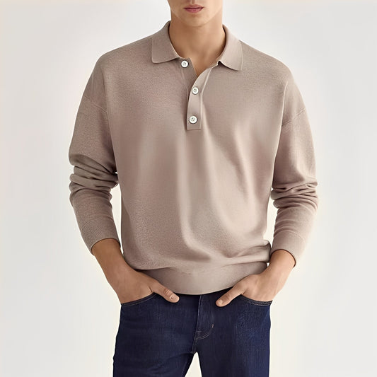 Dominic - Bequemes Langarm-Poloshirt für Männer