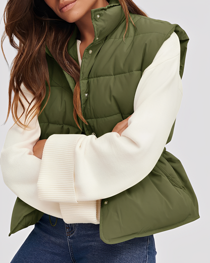 Aimee - Gemütliche, gepolsterte Damen-Weste mit Einreiher