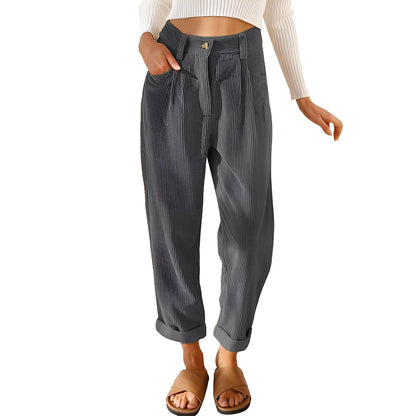 Hannah - Bequeme Damen-Cordhose mit hoher Taille