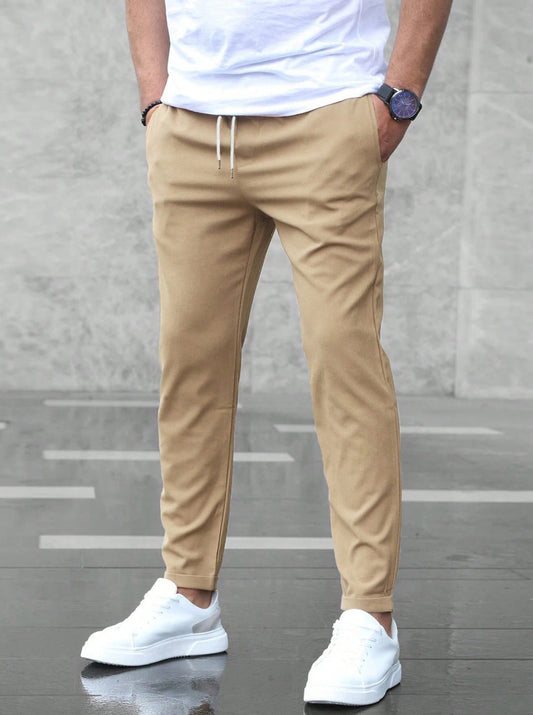 Allan - Komfortable Männerhose aus Stretch mit Kordelzug, schlankes Design