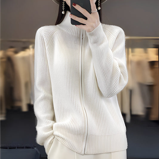 Margaret - Strickjacke aus Wolle mit Reißverschluss für Damen