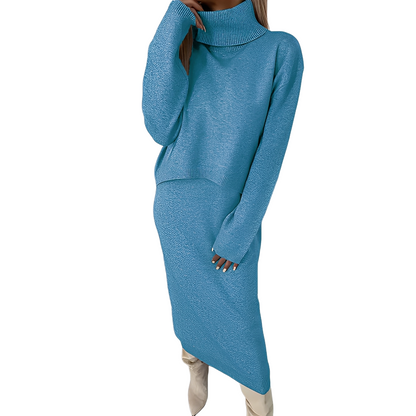 Natalee - Stylisches Damen-Set aus Rollkragenpullover und Rock