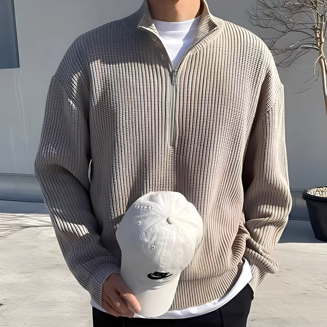 Jeffrey - Elegant, locker gestrickter Herrenpullover