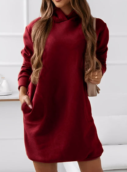 Michaela - Stylisches kurzes Damenkleid mit Kapuze