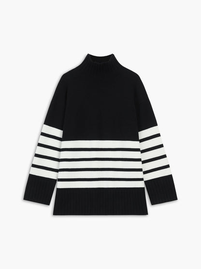 Colette – Gestreifter Mock-Neck-Pullover