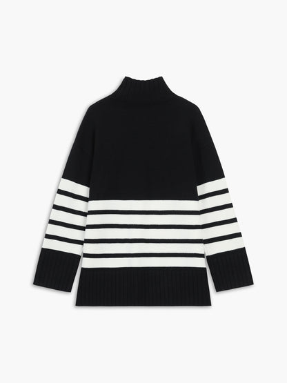 Colette – Gestreifter Mock-Neck-Pullover
