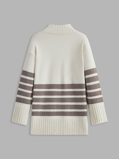 Colette – Gestreifter Mock-Neck-Pullover