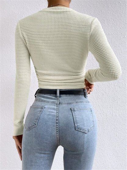 Tessa – Slim-Pullover im Waffelmuster