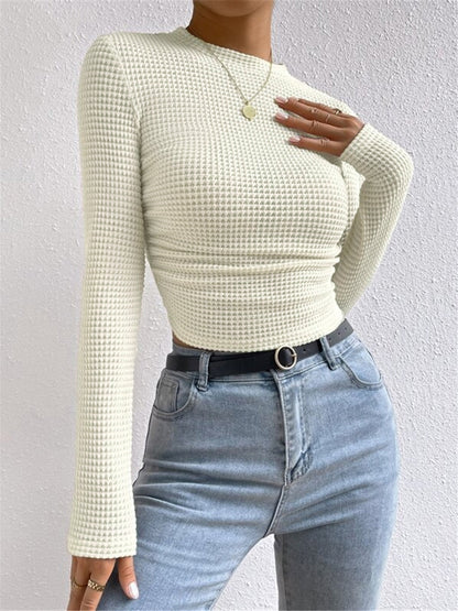 Tessa – Slim-Pullover im Waffelmuster