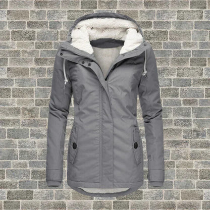 Camila – Mantel aus plissierter Baumwolle mit Kapuze